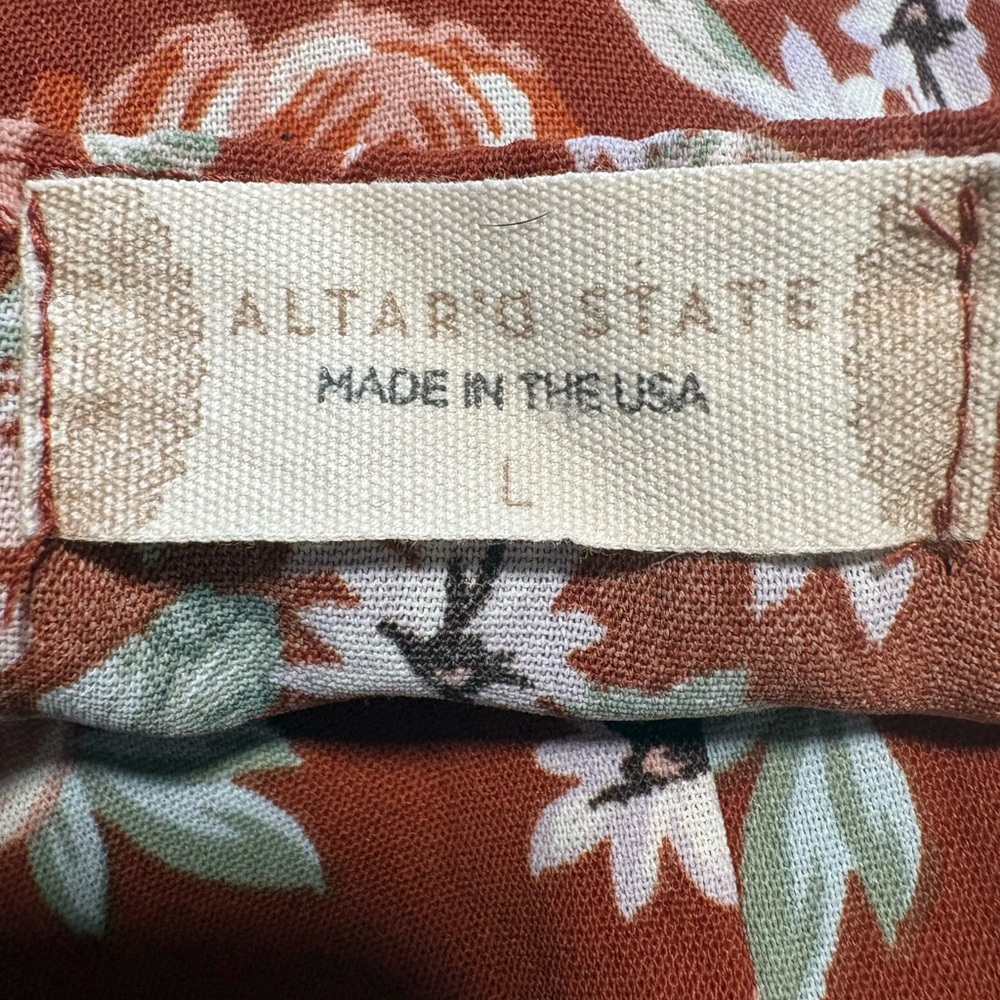 Altar'd State Rust Floral Blouse - Picture 3 of 3